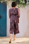 Shop_Arcvsh by Pallavi Singh_Purple Jumpsuit Linen Printed Block Round Digital With Belt _at_Aza_Fashions