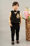 Buy Little Brats Beige Cotton, Viscose Embroidery Placed Floral Waistcoat Pant Set at Aza Fashions Buy_Little Brats_Beige Cotton, Viscose Embroidery Placed Floral Waistcoat Pant Set _at_Aza_Fashions