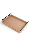 Buy_Nadora_Pink Vegan Leather Rectangle Shaped Interlaced Tray_Online_at_Aza_Fashions