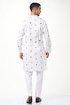 Shop_Taroob_White Silk Printed Moroccan Kurta Set _at_Aza_Fashions
