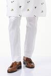 Buy_Taroob_White Silk Printed Moroccan Kurta Set _Online_at_Aza_Fashions