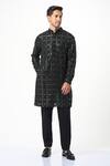 Buy_Taroob_Black Silk Embroidered Chikankari And Sequin Work Kurta Set  _at_Aza_Fashions