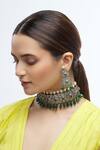 Buy_Moh-Maya By Disha Khatri_Silver Plated Pearls, Stones Choker Set _at_Aza_Fashions