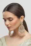 Buy_Moh-Maya by Disha Khatri_Gold Plated Pearls, Stones Kundan Chandbalis _at_Aza_Fashions