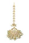 Shop_Moh-Maya By Disha Khatri_Gold Plated Kundan Maangtikka _at_Aza_Fashions