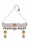 Shop_Moh-Maya by Disha Khatri_Gold Plated Kundan Choker Set _at_Aza_Fashions