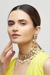 Buy_Moh-Maya By Disha Khatri_Gold Plated Stones, Pearls Kundan Choker Set _at_Aza_Fashions