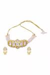 Shop Moh-Maya By Disha Khatri Gold Plated Pearls, Beads, Diamonds Kundan Pendant Choker Set at Aza Fashions Shop_Moh-Maya By Disha Khatri_Gold Plated Pearls, Beads, Diamonds Kundan Pendant Choker Set _at_Aza_Fashions