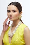 Buy_Moh-Maya by Disha Khatri_Gold Plated Kundan Bead Layered Necklace Set _at_Aza_Fashions