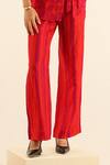 Buy_Label Deepika Nagpal_Orange Handloom Linen Printed Floral Spread Blair Shirt And Pant Set _Online_at_Aza_Fashions