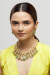 Buy_Moh-Maya by Disha Khatri_Gold Plated Pearls, Metallic Thread, Stones Kundan Meenakari Necklace Set _at_Aza_Fashions
