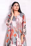 Preeti Jhawar_Multi Color Chiffon Printed Tropical Notched Kurta And Palazzo Set _Online_at_Aza_Fashions