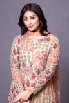 Preeti Jhawar_Multi Color Chiffon Printed Mughal Notched Kurta Palazzo Set _Online_at_Aza_Fashions