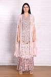 Buy Preeti Jhawar Multi Color Chiffon Embroidery, Sequins, Tassels Floral Print Cape Sharara Set at Aza Fashions Buy_Preeti Jhawar_Multi Color Chiffon Embroidery, Sequins, Tassels Floral Print Cape Sharara Set _at_Aza_Fashions