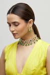 Buy Moh-Maya By Disha Khatri Gold Plated Diamonds, Beads, Stones Kundan Floral Choker Set at Aza Fashions Buy_Moh-Maya By Disha Khatri_Gold Plated Diamonds, Beads, Stones Kundan Floral Choker Set _at_Aza_Fashions