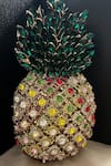 Buy_House of Bling_Gold Embellished Crystal Studded Pineapple Shaped Clutch _at_Aza_Fashions