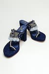 The Alter_Blue Beads, Tassels Kolhapuri Embroidered Strap Heels _at_Aza_Fashions