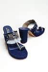 Buy_The Alter_Blue Beads, Tassels Kolhapuri Embroidered Strap Heels 