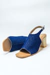 The Alter_Blue Mule Block Heels _Online_at_Aza_Fashions
