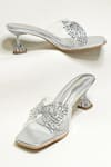 Buy_THE ALTER_Silver Sequinned Strap Pyramid Heels 