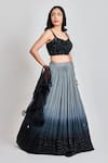 Buy_MeenaGurnam_Grey Viscose Georgette Embroidered Thread Ombre Sequin Embellished Lehenga Set _Online_at_Aza_Fashions