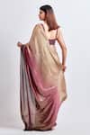 Shop_Meenagurnam_Wine Georgette Sequins, Crystals, Embroidery Embellished Ombre Saree With Blouse _at_Aza_Fashions