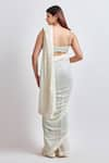 Shop_MeenaGurnam_White Sequence Georgette Embroidered Thread Sequin Abstract Saree With Blouse _at_Aza_Fashions