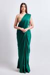 Buy_Meenagurnam_Green Armani Satin Embroidered Sequin Sweetheart Saree With Blouse _at_Aza_Fashions