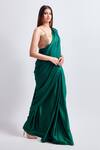 Meenagurnam_Green Armani Satin Embroidered Sequin Sweetheart Saree With Blouse _Online_at_Aza_Fashions