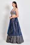 Shop_Meenagurnam_Blue Georgette Embroidered Zari Sweetheart Lehenga Cutwork Blouse Set  _Online_at_Aza_Fashions