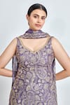 Shop_MeenaGurnam_Purple Chinon Embroidery Sequin Sweetheart Neck Paisley Work Kurta Sharara Set _Online_at_Aza_Fashions