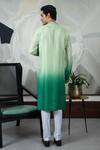 Shop_Smriti By Anju Agarwal_Green Silk, Cotton Embroidery Ombre Thread Kurta Set _at_Aza_Fashions