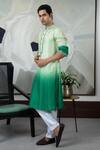 Buy_Smriti By Anju Agarwal_Green Silk, Cotton Embroidery Ombre Thread Kurta Set _Online_at_Aza_Fashions