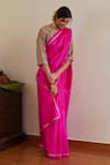 Shop_Shorshe Clothing_Pink Saree Bangalore Silk Embroidery Zardozi Work Placement Hand With Blouse _at_Aza_Fashions