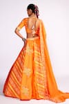 Shop_Isha Gupta Tayal_Orange Lehenga And Blouse Silk Embroidery Sequins Tear Drop Neck Geometric Set _at_Aza_Fashions