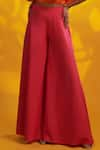 JYOTI SACHDEV IYER_Pink Cotton Wide Leg Trouser _Online_at_Aza_Fashions