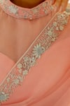 Shop_Peeli Dori_Pink Silk Organza Hand Embroidered Zardosi Ceiline Border Saree With Blouse _Online_at_Aza_Fashions