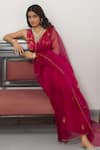 Buy_Peeli Dori_Pink Silk Organza Hand Embroidered Roopa Rani Saree With Blouse _Online_at_Aza_Fashions