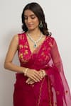 Shop_Peeli Dori_Pink Silk Organza Hand Embroidered Roopa Rani Saree With Blouse _Online_at_Aza_Fashions