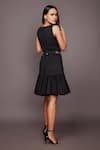 Deepika Arora_Black Roma Cut Work And Confetti V Neck Draped Top And Tiered Skirt Set _Online_at_Aza_Fashions