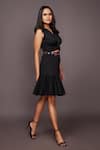 Buy_Deepika Arora_Black Roma Cut Work And Confetti V Neck Draped Top And Tiered Skirt Set _Online_at_Aza_Fashions