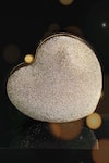 Buy_Alor Bags_Silver Rhinestones Dazzle Embellished Heart Clutch _at_Aza_Fashions