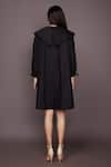 Deepika Arora_Black Cotton Plain Round Neck Dress With Collar _Online_at_Aza_Fashions