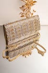 Buy_Alor Bags_Gold Rhinestones, Sequins Magnifique Envelope Crystal Clutch _at_Aza_Fashions