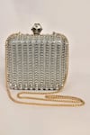 Alor Bags_Silver Crystals, Diamonds Metallica Clutch _Online_at_Aza_Fashions