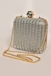 Buy_Alor Bags_Silver Crystals, Diamonds Metallica Clutch _Online_at_Aza_Fashions