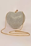 Shop_Alor Bags_Silver Rhinestones Dazzle Crystal Heart Clutch _at_Aza_Fashions