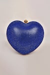 Alor Bags_Blue Rhinestones Dazzle Heart Clutch _Online_at_Aza_Fashions