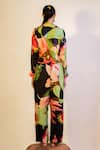 Shop_That Thing You Love_Multi Color Satin Print Lily Floral Blast Pant  _at_Aza_Fashions