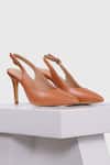 Buy_Oroh_Brown Valencia Leather Round Toe Pumps _at_Aza_Fashions
